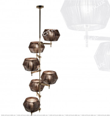 New Chinese Leather Staircase Chandelier Citilux