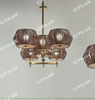 New Chinese Leather Chandelier Citilux