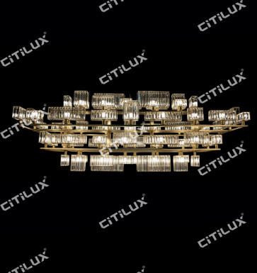 Modern Crystal Combination Large Stainless Steel Chandelier Citilux