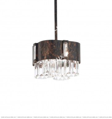 Rust Spotted Crystal Small Chandelier Citilux