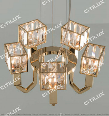 Simple Stainless Steel Crystal Square Cover Small Chandelier Citilux