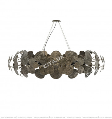 Floating Flat Ring Chandelier Pearl Blac Citilux