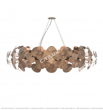 Floating Flat Ring Chandelier Copper Citilux