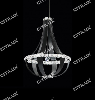 Simple European Leather Crystal Chandelier Blac Citilux