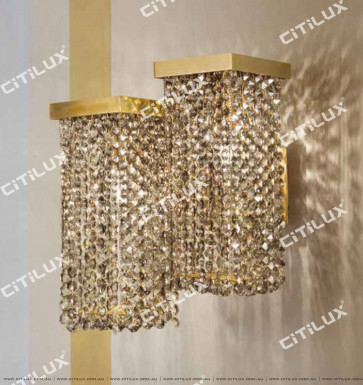 Dry Color Square Double-Head Combination Crystal Wall Lamp Citilux
