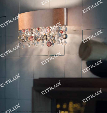 Nordic Olive-Shaped Gold Crystal Wall Lamp Citilux