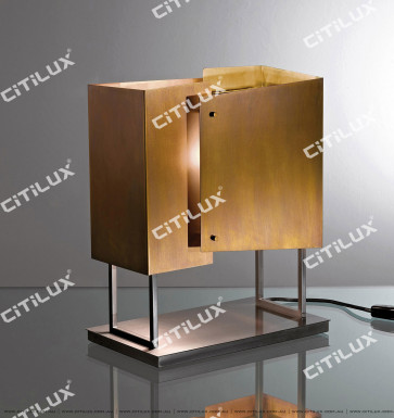 Stainless Steel Geometric Table Lamp Citilux