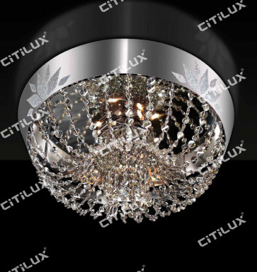 Modern Crown Crystal Ceiling Lamp Citilux