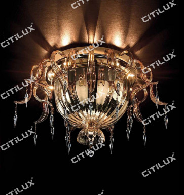 Handmade Orchid Glass Ceiling Light Citilux