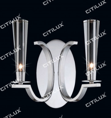 Minimalist Cool Color Double Crystal Wall Lamp Citilux
