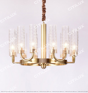 Copper Disc Woven Glass Chandelier Small Citilux