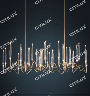 Stereo Icicle Multi-Head Chandelier Gold Citilux