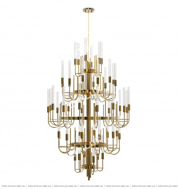 Simple Thin Line Explosion-Proof Glass Multi-Tier Large Chandelier Citilux