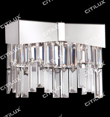 Simple Modern Stainless Steel Knot Square Crystal Wall Lamp Citilux