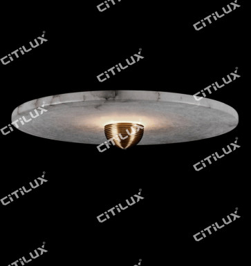 Round Moon Spanish Marble Single-Tier Chandelier Citilux