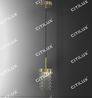Stainless Steel Textured Glass Cover Engraved Single-Tier Small Chandelier Citilux