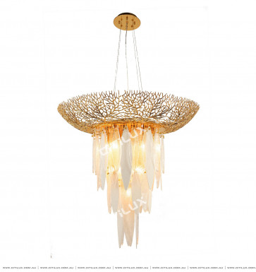 Pure Copper Glass Wafer Small Chandelier Citilux