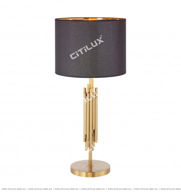 Modern Neo-Classical Brushed Titanium Gold Cylinder Creative Table Lamp Citilux