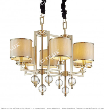 Postmodern Crystal Ball Two Tower Chandelier Citilux