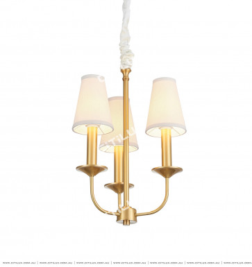 American Copper Fabric 3 Lights Chandelier Citilux