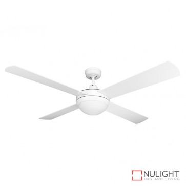 Brisk 52 Inches Plywood Blades Ceiling Fan And Light Satin White Finish E27 DOM