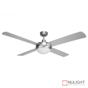 Brisk 52 Inches Plywood Blades Ceiling Fan And Light Silver Finish E27 DOM