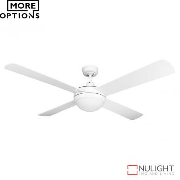 Brisk 52 Inches Plywood Blades Ceiling Fan And Led Light Satin White Finish Led DOM