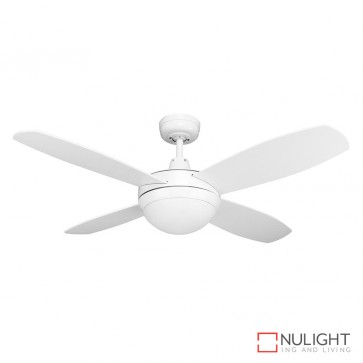 Brisk 42 Inches Plywood Blades Ceiling Fan And Light Satin White Finish E27 DOM