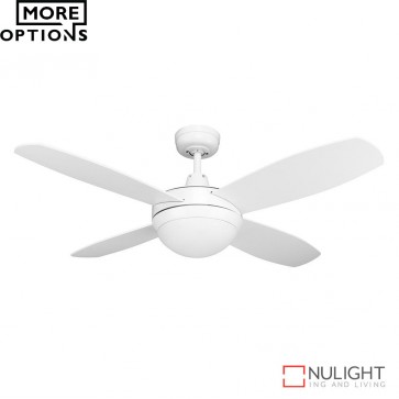 Brisk 42 Inches Plywood Blades Ceiling Fan And Led Light Satin White Finish Led DOM