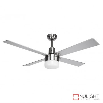 Windy 48 Inches Plywood Blade Ceiling Fan And Light Brushed Nickel And Silver Finish E27 DOM
