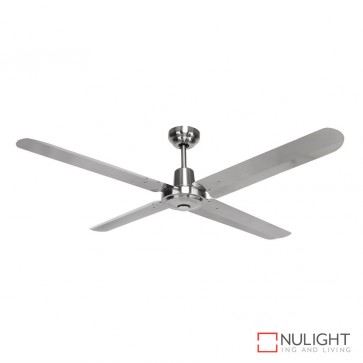 Viento 48 Inches Steel Blade Ceiling Fan Stainless Steel And Brushed Nickel Finish DOM