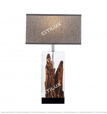 Transparent Crystal Wood Table Lamp Citilux