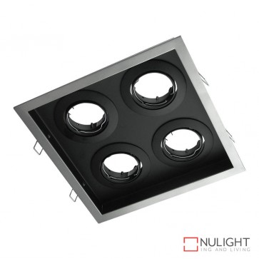 Dsl 1014Sq Square Slotter Four Light Downlight Frame Silver Frame DOM