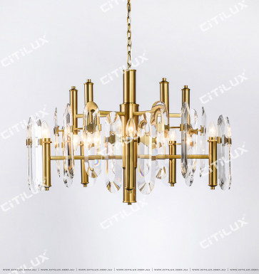 Transparent Crystal Stainless Steel Titanium Gold Large Chandelier Citilux