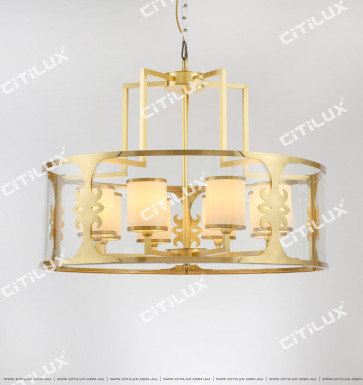 New Chinese Copper Glass Chandelier Citilux