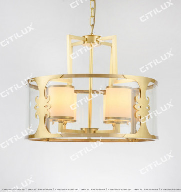 New Chinese Round Copper Chandelier Citilux
