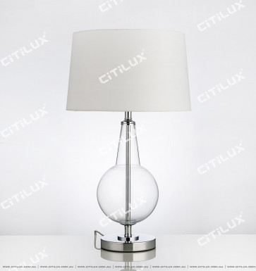 Transparent Glass Fabric Table Lamp Citilux