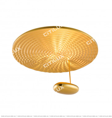 Post-Modern Water Wave Spinning Golden Ceiling Lamp Citilux