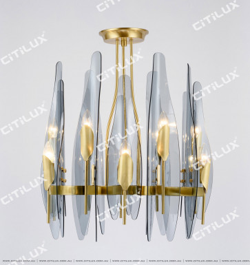 Dovetail Glass 12 Lights Chandelier Citilux