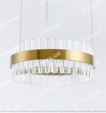 Stainless Steel Ring Glass 500Mm Gold Colour Chandelier Citilux