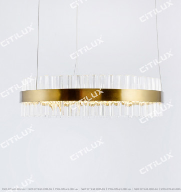 Stainless Steel Ring Glass 600Mm Gold Colour Chandelier Citilux