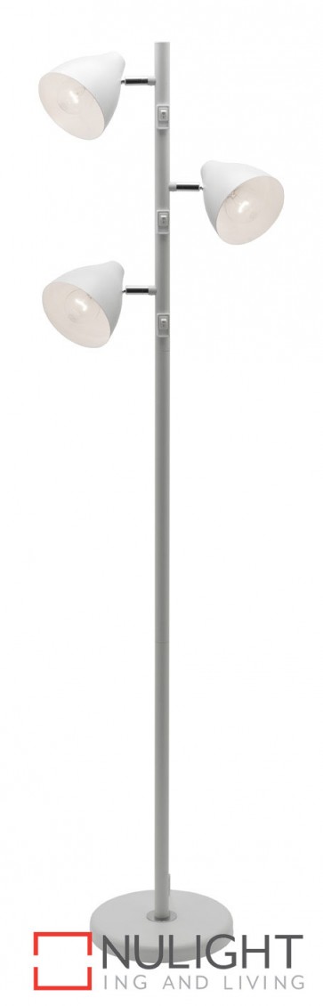 Jeremy 3 Light Floor Lamp White MEC