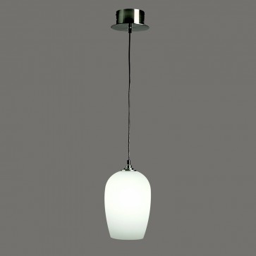 Alba Satin White Glass Pendant Lamp with Brushed Chrome Arte Vetro