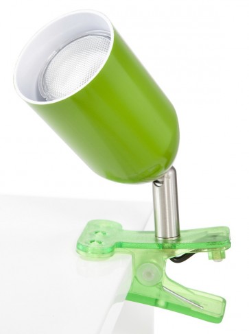Benny One Light Clip Light in Green Brilliant Lighting