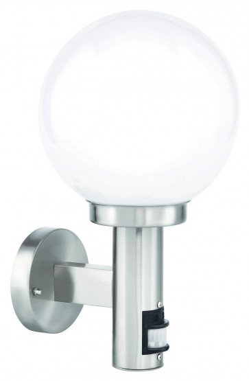 Huon Ball Wall Light with Sensor in Stainless Steel Brilliant Lighting