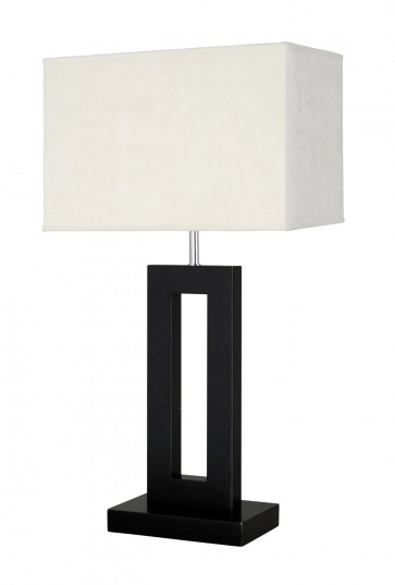 Justin Timber Table Lamp with Champagne Cotton Shade Brilliant Lighting