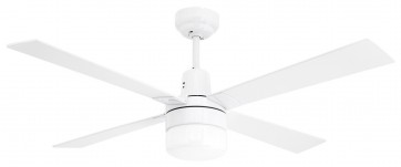 Rosebud 122cm White Fan with Clipper Light and Remote Brilliant Lighting