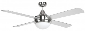 Whirlwind 132cm Ceiling Fan Brushed Steel Motor Housing/Silver Plywood Blades Brilliant Lighting