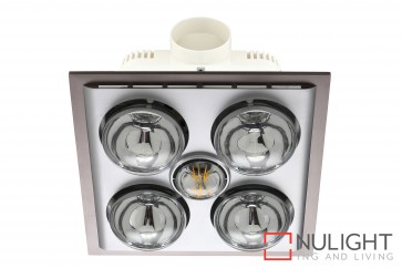 Lava Quattro LED Bathroom Heater with Exhaust & Light Silver MEC