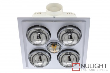 Lava Quattro LED Bathroom Heater with Exhaust & Light White MEC